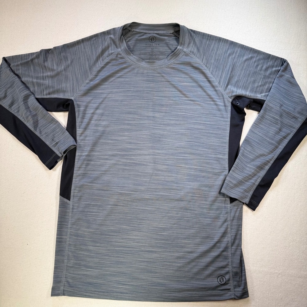 Hang Ten Medium Grey Space Dye Long Sleeve UPF 50+ Sun Shirt SUP Top